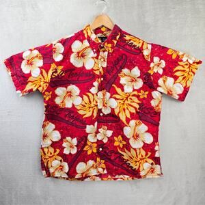 USC Trojans Hawaiian Shirt Button-up Mens XL Team Trojan Red Floral Collegiate